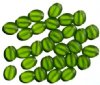 30 12mm Transparent Matte Olive Flat Oval Beads